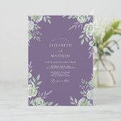Artisan Mint Amethyst Petal Trouw Kaart (Staand voorkant)