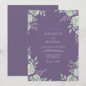 Artisan Mint Amethyst Petal Trouw Kaart (Voorkant / Achterkant)