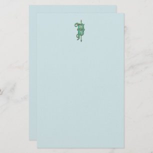 Artisan Monogram P Green Garden Felt Stationery Briefpapier