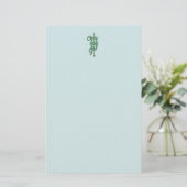 Artisan Monogram P Green Garden Felt Stationery Briefpapier (Staand voorkant)