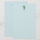 Artisan Monogram V Green Garden Felt Stationery Briefpapier (Voorkant / Achterkant)