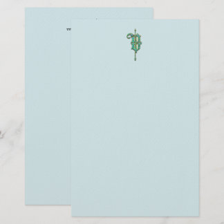 Artisan Monogram V Green Garden Felt Stationery Briefpapier