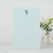 Artisan Monogram V Green Garden Felt Stationery Briefpapier (Staand voorkant)