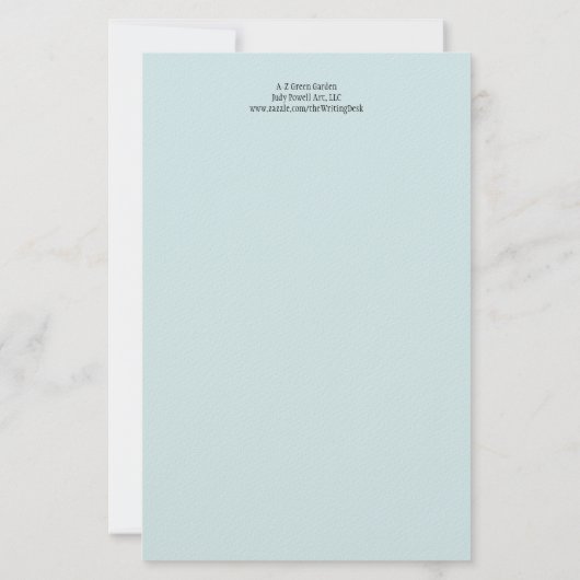 Artisan Monogram V Green Garden Felt Stationery Briefpapier (Achterkant)