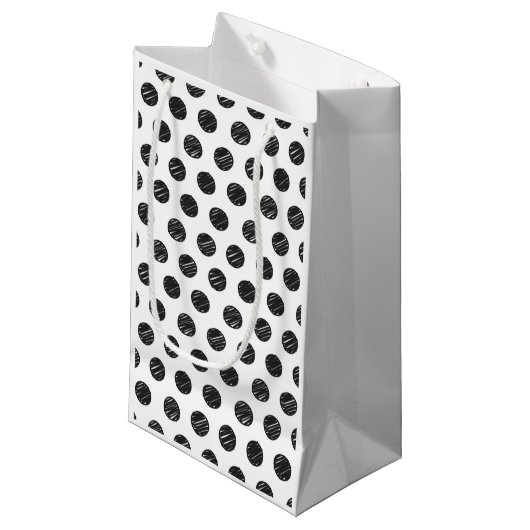 Artisan Polka Dots Black White Fun Chic Hand getek Klein Cadeauzakje (Voorkant Gekanteld)