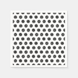 Artisan Polka Dots Black White Fun Chic Hand getek Servet