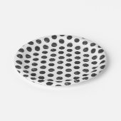 Artisan Polka Dots Zwart Wit Chic Hand getrokken F Papieren Bordje (Gekanteld)
