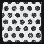Artisan Polka Dots Zwart Wit Chic INITIAAL Fun Bandana<br><div class="desc">Artisan Polka Dots in zwart op witte achtergrond met aangepast INITIAAL in wit. Eenvoudig te personaliseren tekst,  tekstkleur,  lettertype. Geweldig voor ELK huisdier,  Chic fur baby,  bijpassende Pet Ouder. Modern,  tijdloos,  leuk. Mix en match hele Pet / New Years / Gift Wrap Collecties van TMCdesigns.</div>
