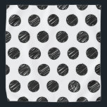 Artisan Polka Dots Zwart Wit Chic INITIAAL Fun Bandana<br><div class="desc">Artisan Polka Dots in zwart op witte achtergrond met aangepast INITIAAL in wit. Eenvoudig te personaliseren tekst,  tekstkleur,  lettertype. Geweldig voor ELK huisdier,  Chic fur baby,  bijpassende Pet Ouder. Modern,  tijdloos,  leuk. Mix en match hele Pet / New Years / Gift Wrap Collecties van TMCdesigns.</div>