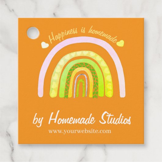 Artisan Rainbow 'Happiness is Homemade'  Bedankjes Labels (Voorkant)