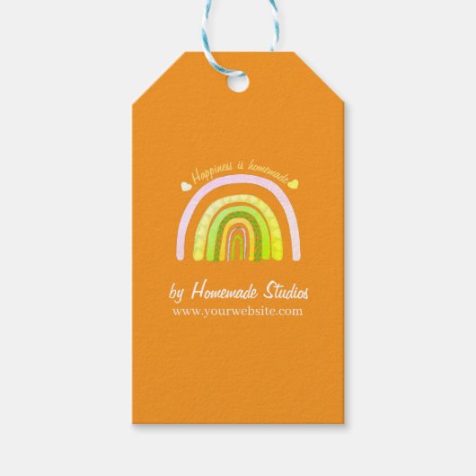 Artisan Rainbow 'Happiness is Homemade'  Cadeaulabel (Voorkant)