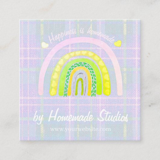 Artisan Rainbow 'Happiness is Homemade'  Contactkaartje (Voorkant)