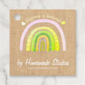 Artisan Rainbow Raw Canvas 'Homemade'  Bedankjes Labels (Voorkant)