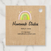 Artisan Rainbow Raw Canvas 'Homemade'  Bedankjes Labels (Achterkant)