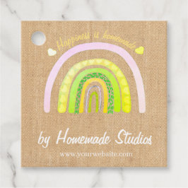 Artisan Rainbow Raw Canvas 'Homemade'  Bedankjes Labels