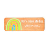 Artisan Raw Canvas Rainbow Handmade Happiness Etiket (Voorkant)
