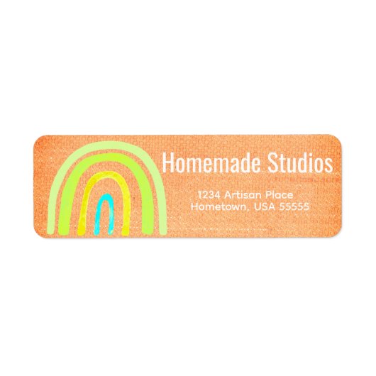 Artisan Raw Canvas Rainbow Handmade Happiness Etiket (Voorkant)