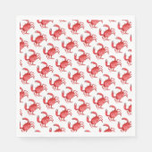 Artisan Red Crab Kleurrijke Kust Event Fun Servet (Voorkant)