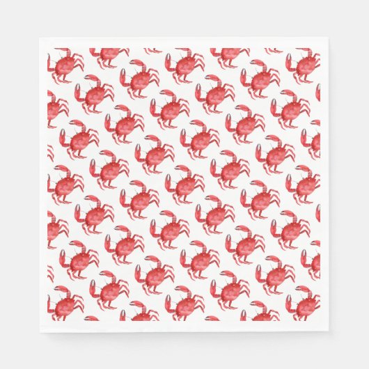 Artisan Red Crab Kleurrijke Kust Event Fun Servet (Voorkant)