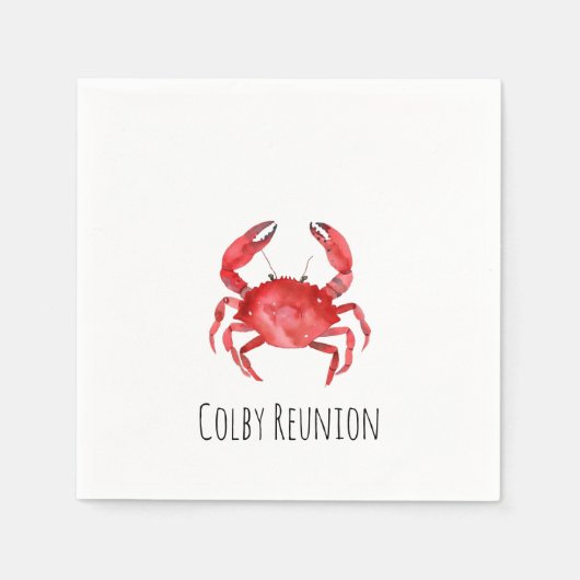 Artisan Red Crab Reunion NAAM Kleurrijk Fun Servet (Voorkant)