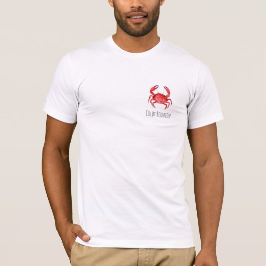Artisan Red Crab Reunion NAAM Kleurrijk Fun T-shirt (Voorkant)