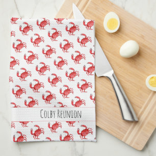 Artisan Red Crab Reunion NAAM Kleurrijk Fun Theedoek