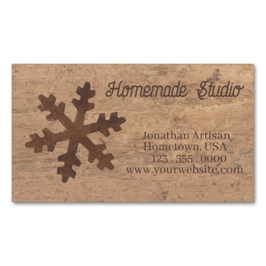 Artisan Rustic Christmas Magnetisch Visitekaartje (Voorkant)