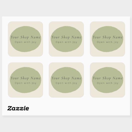 Artisan Sage Stone Custom Name Packaging Sticker   (Vel)