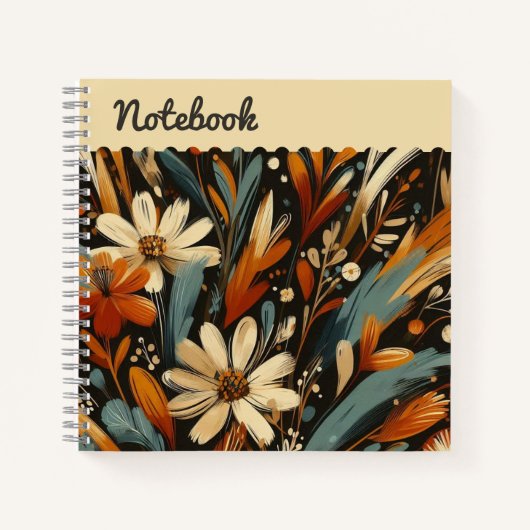 Artisan Sinaasappel Blooms Folk Art Top label Notitieboek (Voorkant)