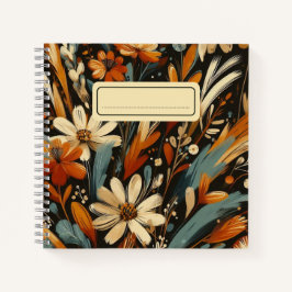 Artisan Sinaasappel Blooms & Songbirds in Folk Art Notitieboek