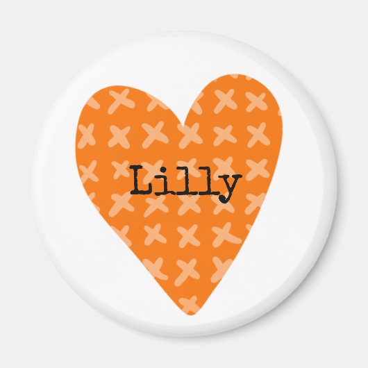 Artisan Sinaasappel Hart Kinder NAAM Family Tree F Magneet (Voorkant)