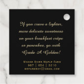 Artisan Small Batch, Date State Golden Maple Syrup Bedankjes Labels (Achterkant)