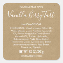 Artisan Soap Kraft Paper Kijk op etiket met ingred