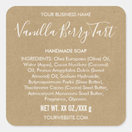Artisan Soap Kraft Paper Kijk op etiket met ingred
