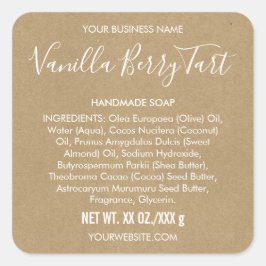 Artisan Soap Kraft Paper Kijk op etiket met ingred