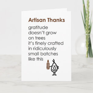 Artisan Thanks - a funny thank you poem Bedankkaart