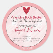 Artisan Valentijns's Roze & Rode Body Butter Label (Voorkant)