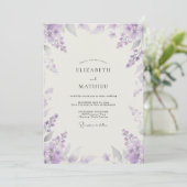 Artisan Violet Wisteria Bruiloft Kaart (Staand voorkant)