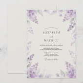Artisan Violet Wisteria Bruiloft Kaart (Voorkant / Achterkant)
