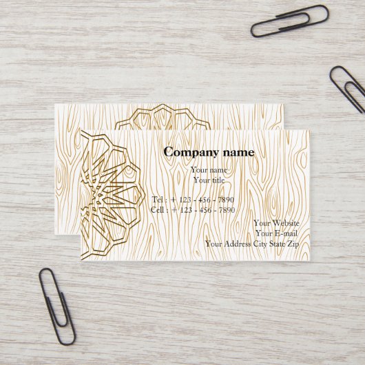 Artisan Visitekaartje Design voor een houtbewerkin (Voorkant / Achterkant in situ)