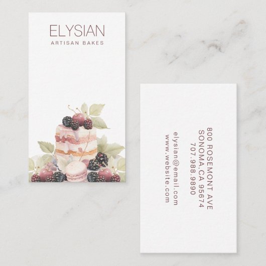 Artisan Waterverf Bakker Bakkerij Gebak Chef Visitekaartje (Voorkant / Achterkant)