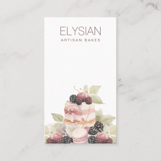 Artisan Waterverf Bakker Bakkerij Gebak Chef Visitekaartje (Voorkant)