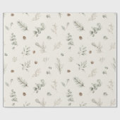 Artisan Winter Botanisch Elegant Kerstmis Cadeaupapier (Vlak)