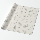 Artisan Winter Botanisch Elegant Kerstmis Cadeaupapier (Uitgerold)