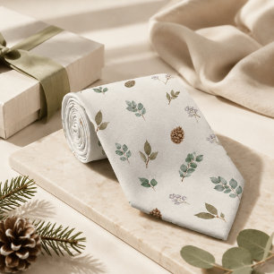 Artisan Winter Botanische Elegante Saliegroene Her Stropdas