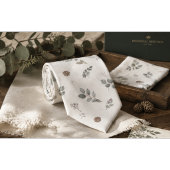 Artisan Winter Botanische Elegante Saliegroene Her Stropdas