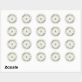Artisan Winter Botanische Groene Monogram Initiaal Ronde Sticker (Vel)