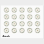 Artisan Winter Botanische Monogram Initiaal Goud Ronde Sticker (Vel)