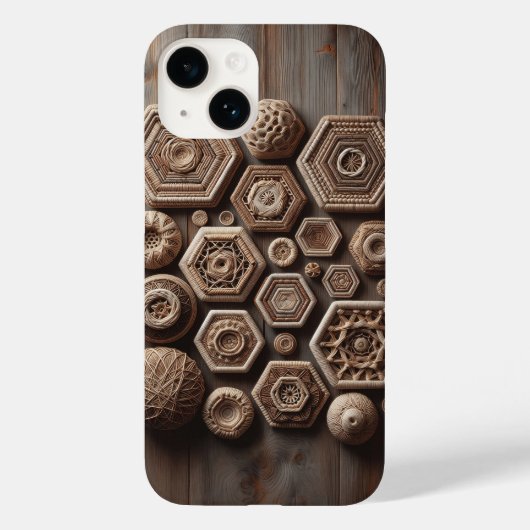 Artisan Woven Geometric Shapes Phone Case - Rustic (Achterkant)