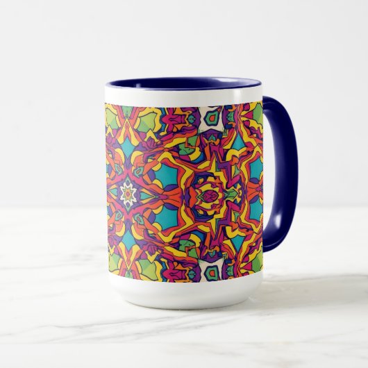 Artisanal Moroccan Mandala Coffee Mug Mok (Voorkant rechts)